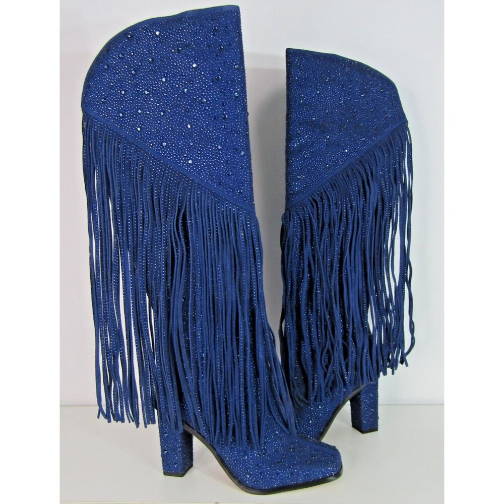 Jessica Simpson Asire 2 Navy Baby Supreme Microsuede Knee High Boot Size 7.5 M